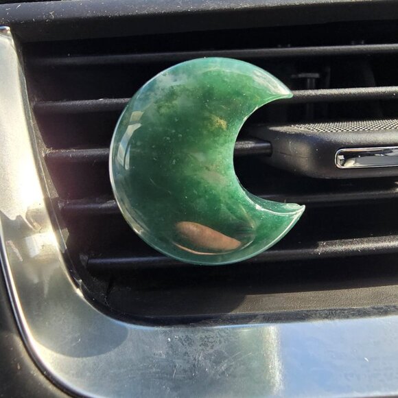 Moss Agate Crystal Car Vent Clip - Picture 2 of 6